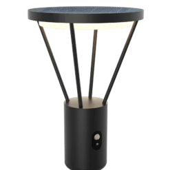 Lucande Lámpara sobremuro LED solar Elario, 44 cm, negra, sensor