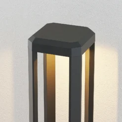 Lucande Lámpara sobremuro LED Fery, antracita, metal, 50 cm, IP65