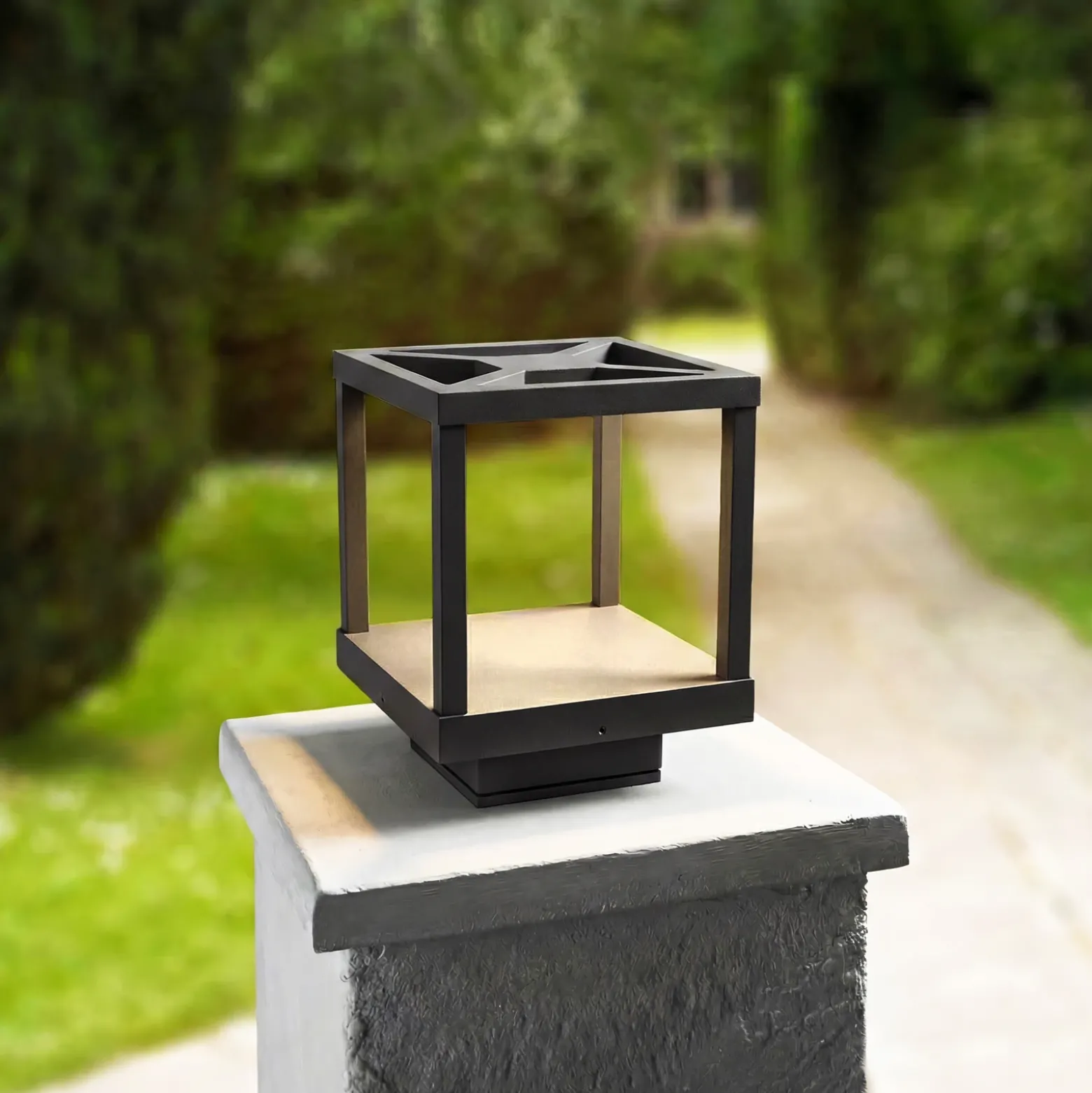 Lucande Lámpara sobremuro LED Lealan, negra, metal, 23 cm, IP54