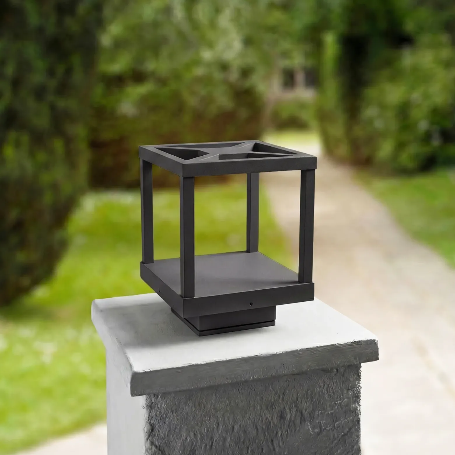 Lucande Lámpara sobremuro LED Lealan, negra, metal, 23 cm, IP54