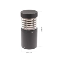 Lucande Lámpara sobremuro LED Lucius, 27 cm, antracita, IP54