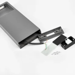 Lucande Lámpara sobremuro LED Leya, 35 cm, antracita, metal, IP54