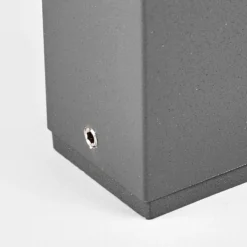Lucande Lámpara sobremuro LED Leya, 35 cm, antracita, metal, IP54