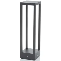 Lucande lámpara sobremuro LED Carlota, 50 cm, antracita, aluminio
