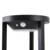 Lucande, lámpara solar LED para caminos Nilea, Ø 16 cm, negra, sensor