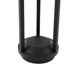 Lucande, lámpara solar LED para caminos Nilea, Ø 16 cm, negra, sensor