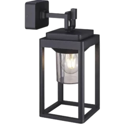 Lucande Milanka aplique de exterior, negro, aluminio, 43 cm