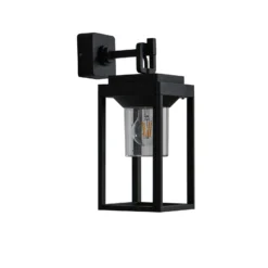 Lucande Milanka aplique de exterior, negro, aluminio, 43 cm