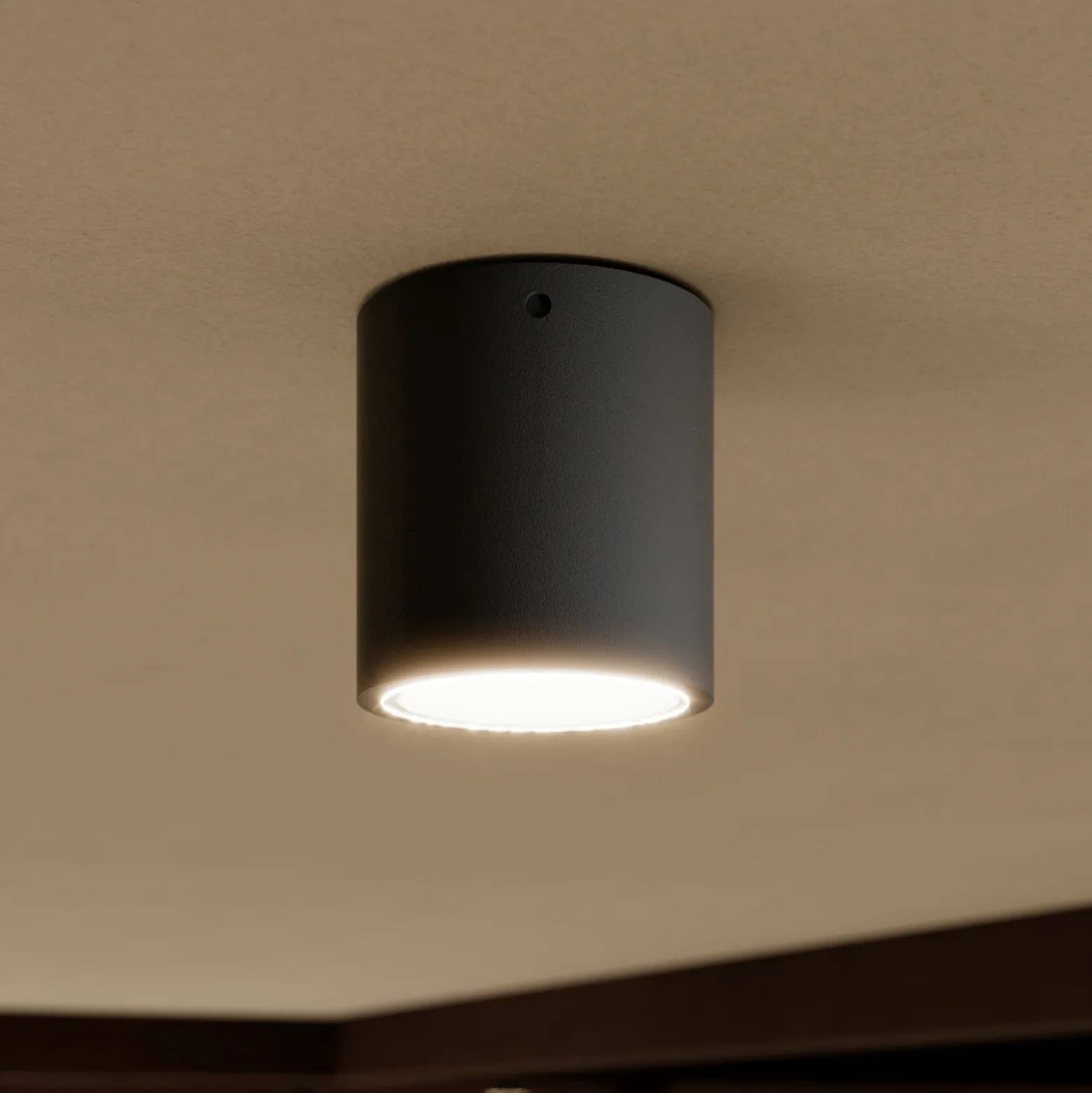 Lucande plafón LED Meret, redondo, antracita, metal