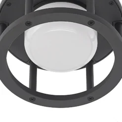 Lucande plafón para exterior Berenike, Ø 17 cm, gris, GX53