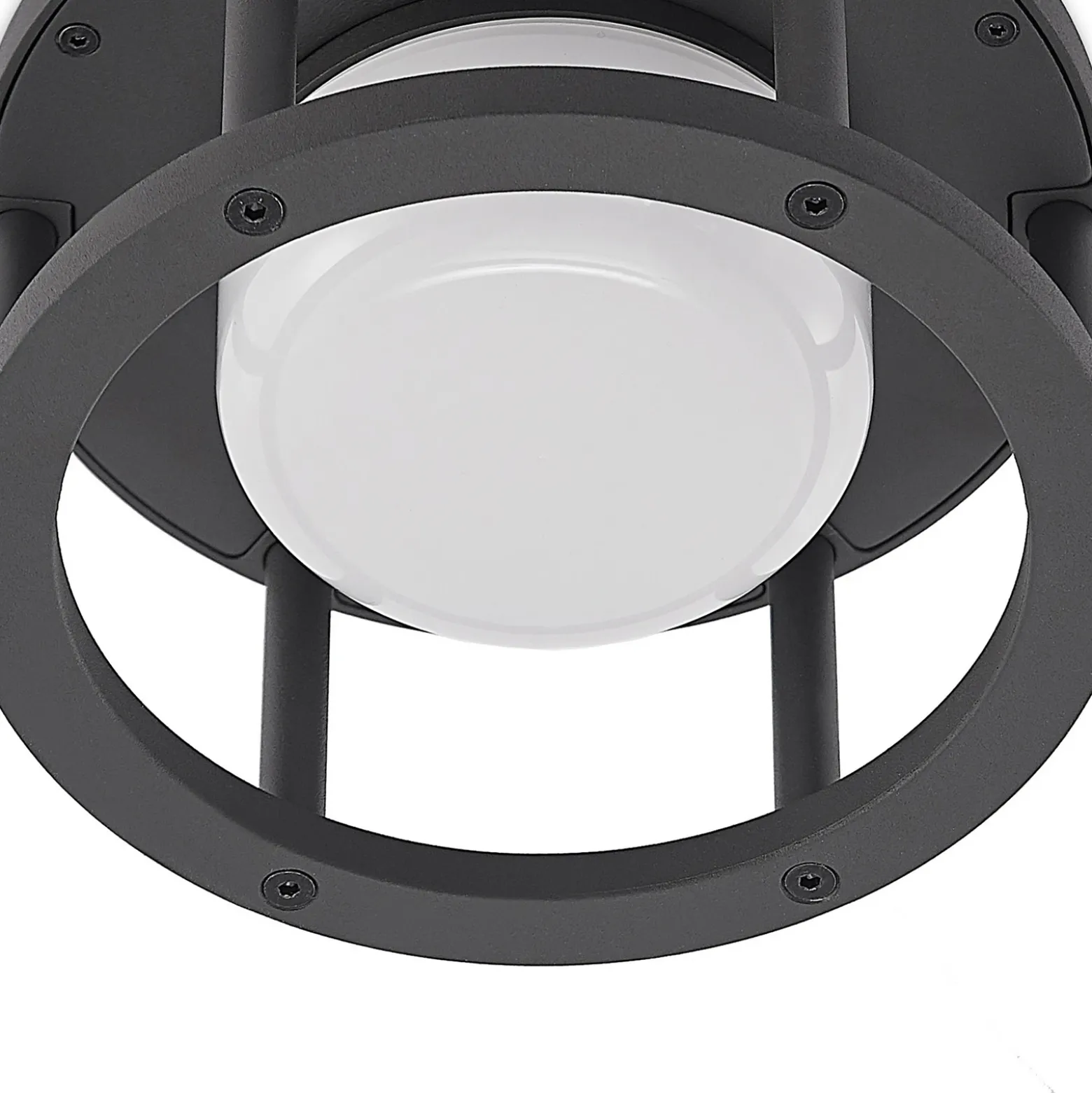 Lucande plafón para exterior Berenike, Ø 17 cm, gris, GX53