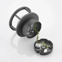 Lucande plafón para exterior Berenike, Ø 17 cm, gris, GX53