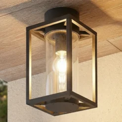Lucande, plafón para exterior Ferda, 29 cm, antracita, IP44