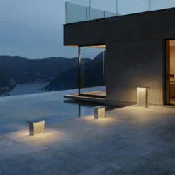 Luceplan Fienile baliza LED 32cm gris claro