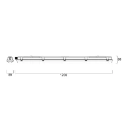 Luminaria LED con difusor RESISTO, gris claro, 120 cm, 17 W, 840 IP66