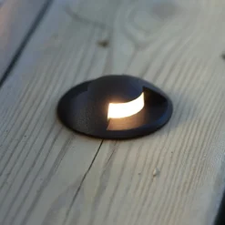 Luz de peldaño de jardín 24 LED Luz de peldaño negra 0.8W