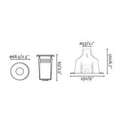Luz LED para piscina Nok, color níquel, acero inoxidable, Ø 6,8 cm, IP68