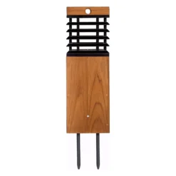 Luz LED solar para senderos Les Jardins Tekura, teca/gris, pincho