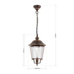 Mariella lámpara colgante exterior, negro-cobre, metal