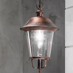 Mariella lámpara colgante exterior, negro-cobre, metal