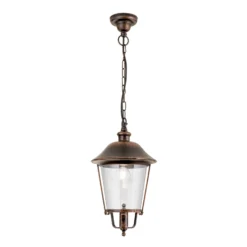 Mariella lámpara colgante exterior, negro-cobre, metal