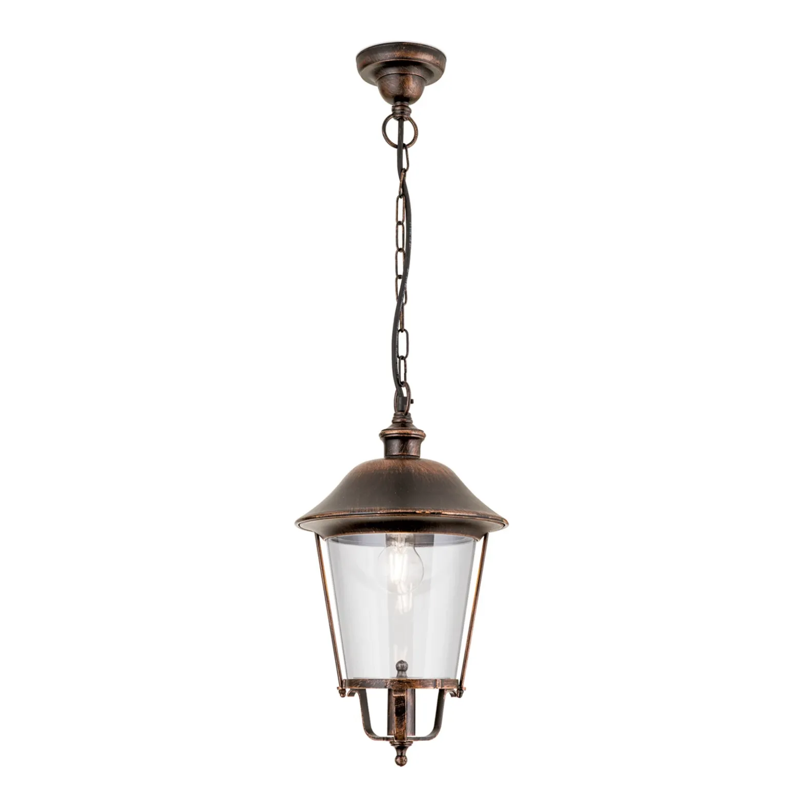 Mariella lámpara colgante exterior, negro-cobre, metal