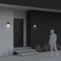 Maytoni Beekman aplique LED exterior 3.000 K negro