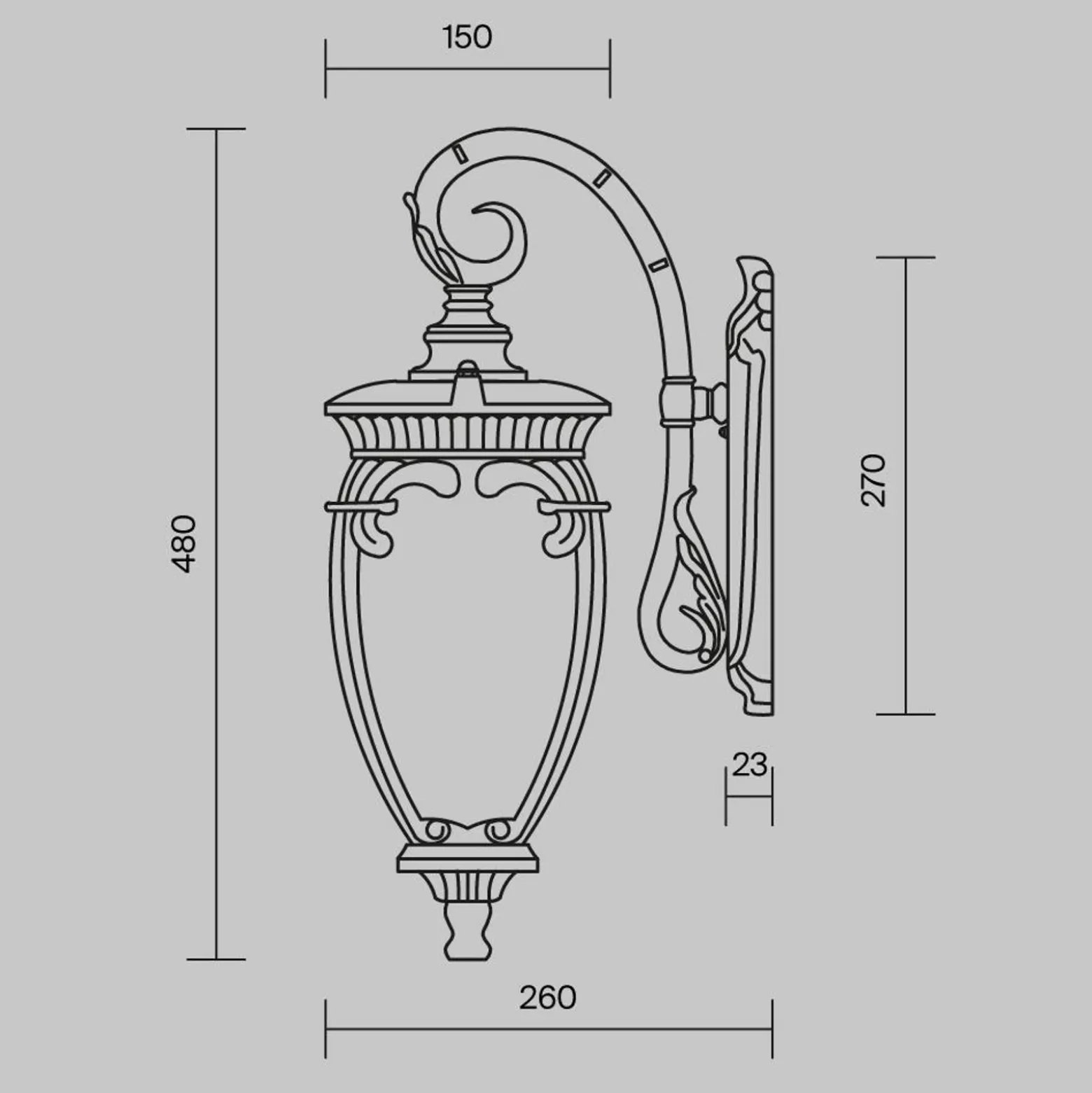 Maytoni Fleur aplique de exterior, bronce