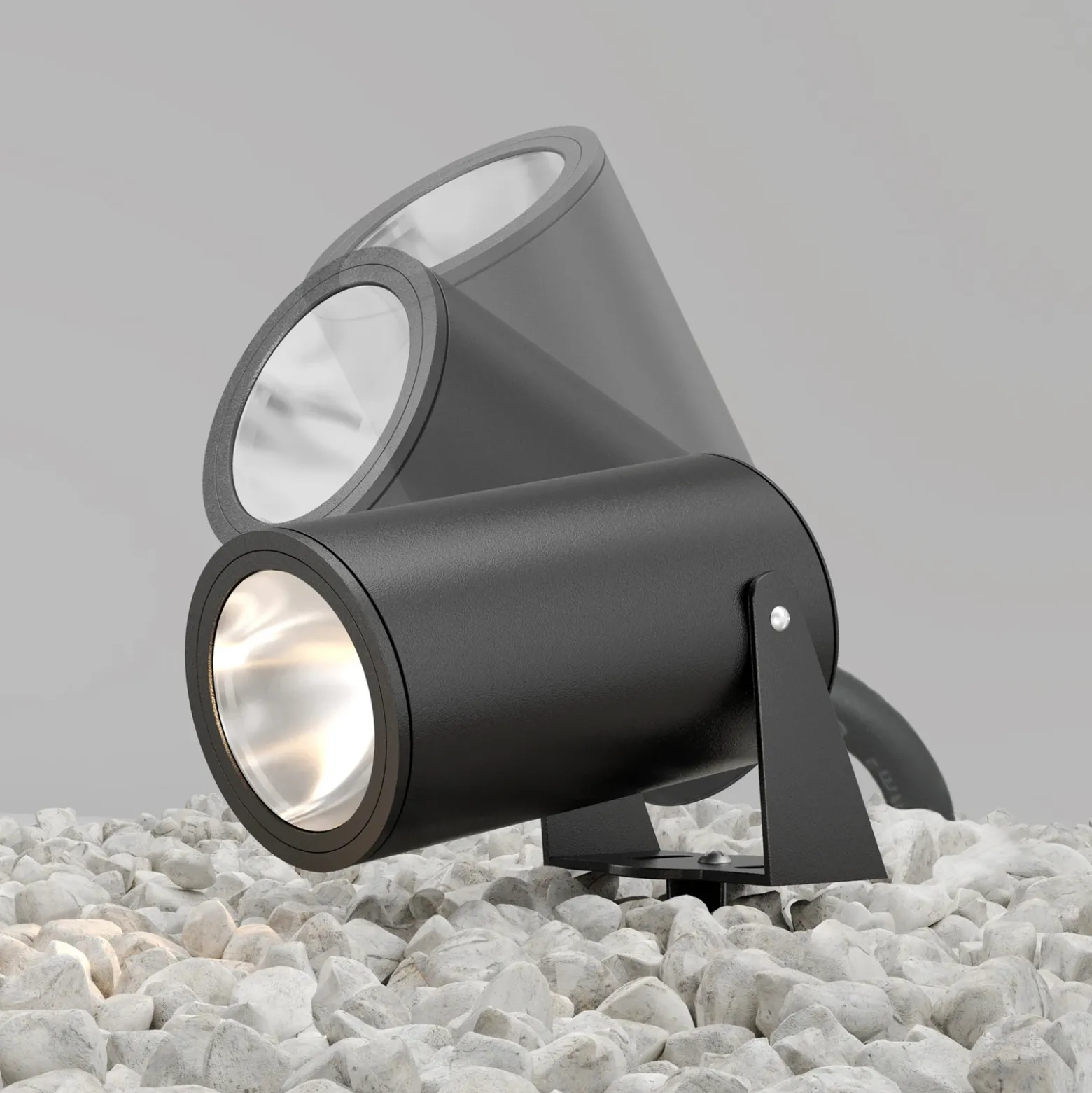Maytoni foco LED con pica Bern, grafito, Ø 13 cm, IP65
