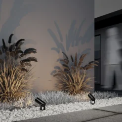 Maytoni Foco LED con pica Berna, grafito, Ø5,5cm, 5W, IP65
