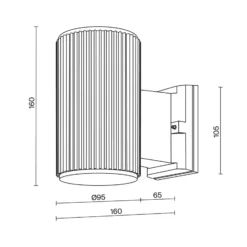 Maytoni Rando aplique de exterior, 1 luz, negro