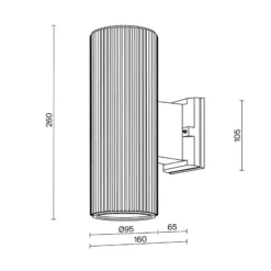 Maytoni Rando aplique de exterior, 2 luz, blanco