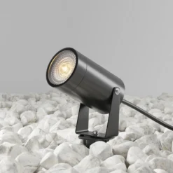 Maytoni Scope foco con pica, negro, aluminio, IP65