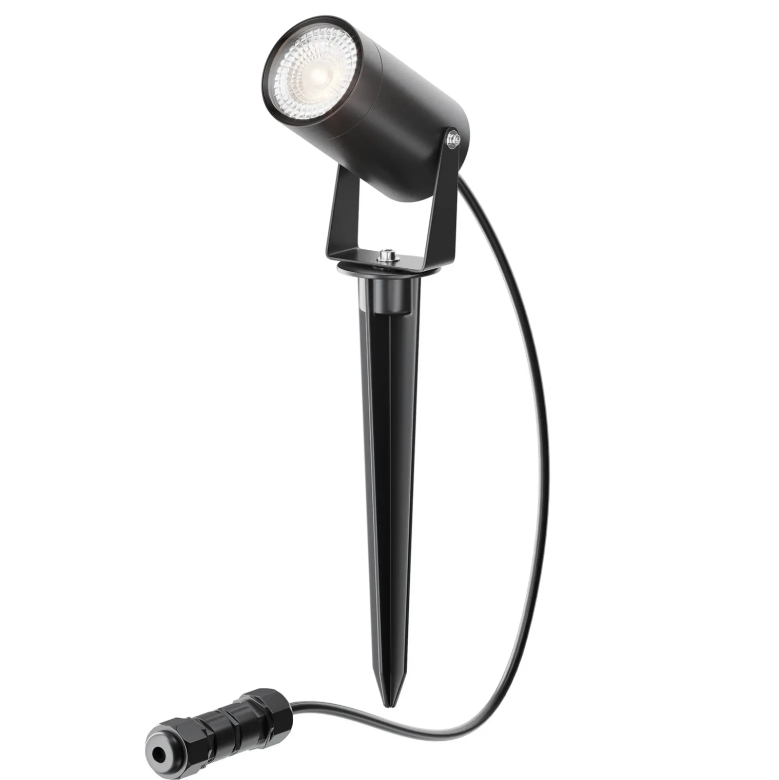 Maytoni Scope foco con pica, negro, aluminio, IP65