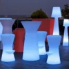 Mesa de bar a pilas Newgarden Capri LED, RGBW, 110 cm de altura, blanca