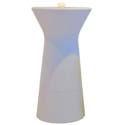 Mesa de bar a pilas Newgarden Capri LED, RGBW, 110 cm de altura, blanca