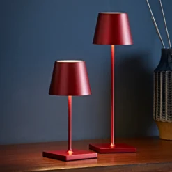 Mini lámpara LED recargable de sobremesa Nuindie, Easy Connect, roja,