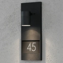 Modena 7655 aplique con número de casa, negro