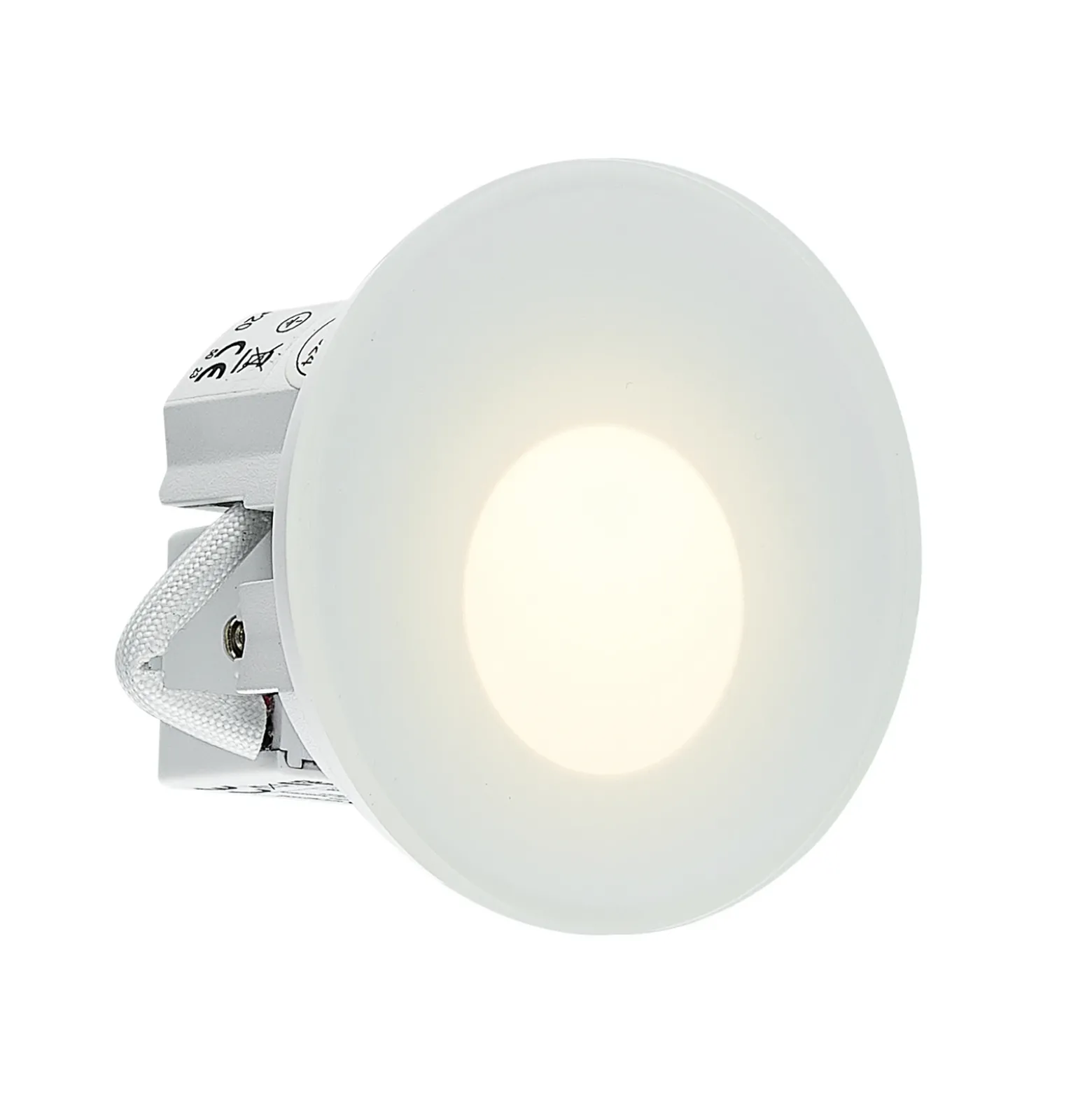 Molto Luce Lámpara empotrable LED Pared 68R Cristal IP44 RD, blanco. CCT