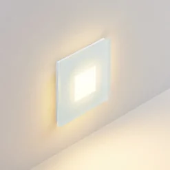 Molto Luce Lámpara empotrable LED Pared R68 Cristal IP44 SQ, blanco, CCT