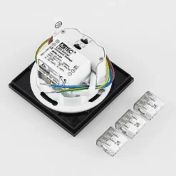 Molto Luce Lámpara empotrable LED Pared R68 Cristal IP44 SQ, negro