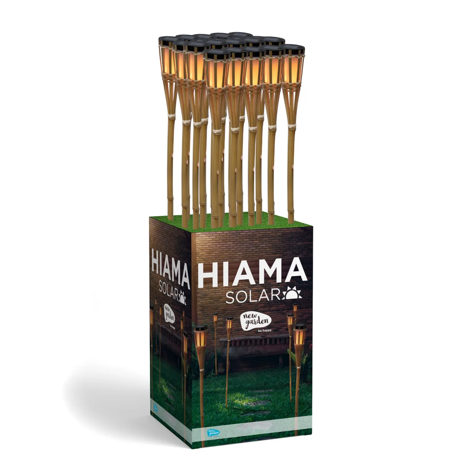 Newgarden Hiama Linterna solar LED de bambú para jardín