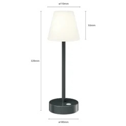 Newgarden Lola Slim de mesa LED batería, antracita
