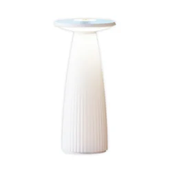 Nuflair lámpara de mesa LED recargable, blanca, IP54, atenuable, 24 cm