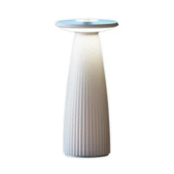 Nuflair lámpara de mesa LED recargable, gris, IP54, atenuable, 24 cm