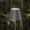 Nuindie mini LED lámpara de mesa recargable, USB, grafito, IP54, atenuable