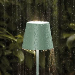Nuindie mini LED lámpara de mesa recargable, USB-C, verde salvia, atenuable