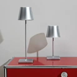 Nuindie mini LED lámpara de mesa recargable, Easy Connect, plata,