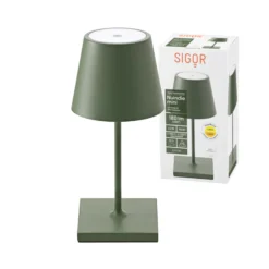 Nuindie mini LED lámpara de mesa recargable, USB-C, verde abeto, atenuable