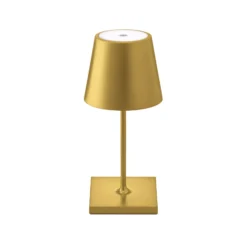 Nuindie mini lámpara de mesa LED recargable, USB-C, oro, IP54, atenuable